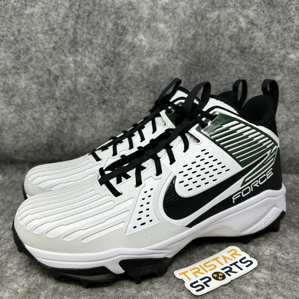 Nike Force Savage Football Cleats Shoes Mens 14 Mid White Black Green FJ8163-107